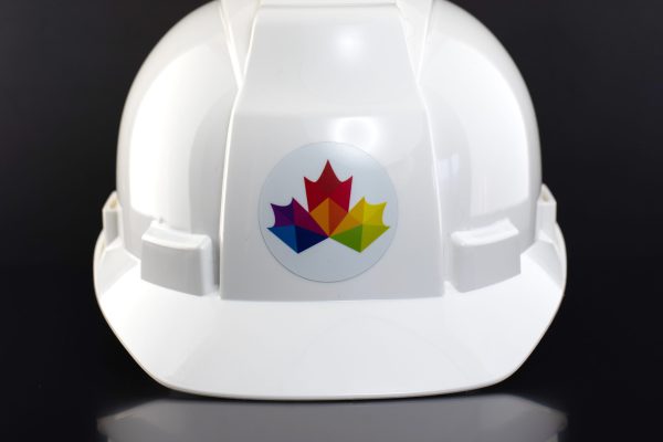 Permanent Adhesive with Durable Laminate for Hard Hat Decals